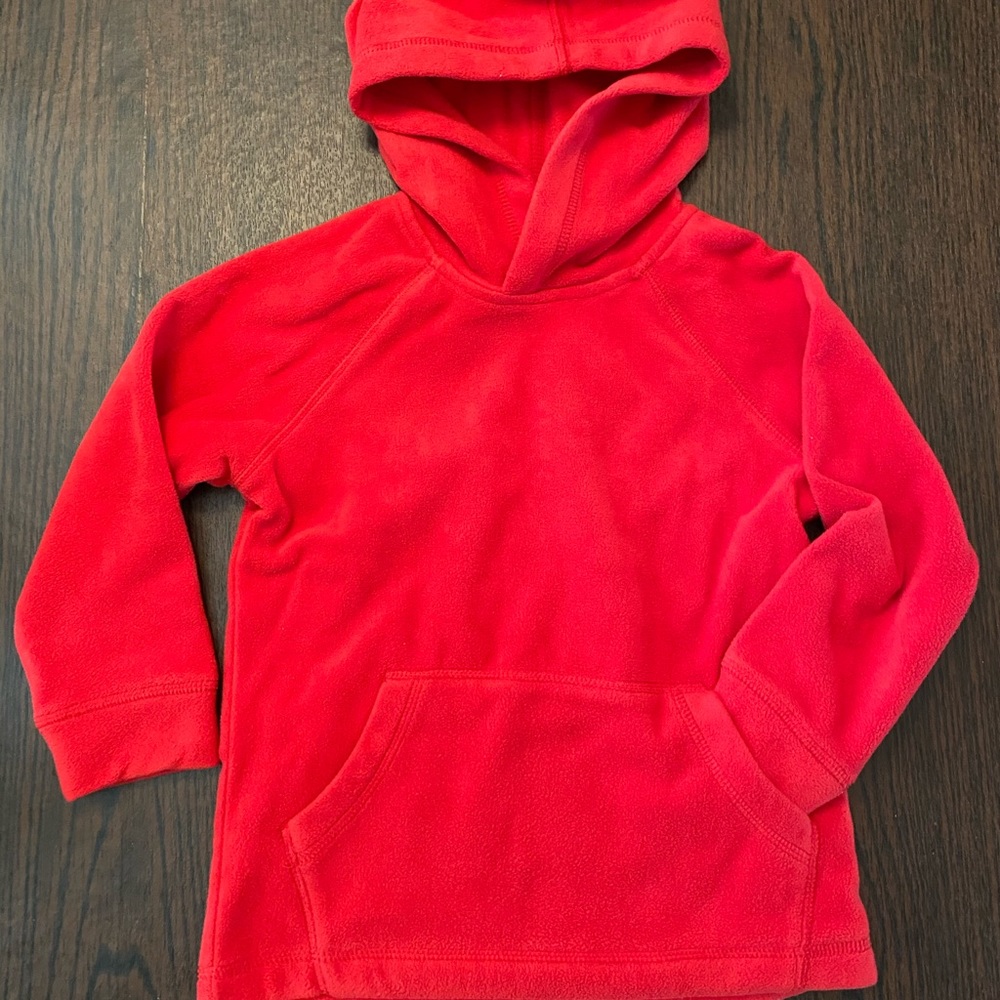 Red fleece hoodie